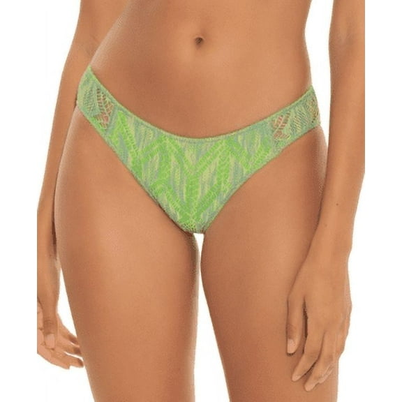 Becca Women's Adela Mosaic Hipster Bikini Bottoms Green Size Medium