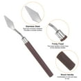 thumbnail image 4 of Uxcell 4 Packs 14mm Width No.3 Stainless Steel Palette knife Spatula Oil Painting Knife Red Wood Handle, 4 of 6