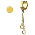 thumbnail image 2 of iJewelry2 Gold Tone Stainless Steel Dangling Handcuffs Chain Huggie Hoop and Illusion Plug Stud Earrings, 2 of 2