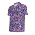 thumbnail image 2 of Vsdgher Watercolor Butterflies Print Men's Short Sleeve Stretch Polo Shirt, Moisture-Wicking Performance Polo Shirt, 2 of 8