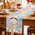 thumbnail image 5 of Easter Table Runner 72 Inches, Colorful Wooden Grain Easter Bunny Eggs Farmhouse Flower Bed Runner Dresser Scarves Tabletop for Indoor Outdoor Parties/Ceremony/Banquet, 14" x 72", 5 of 8
