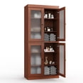 thumbnail image 4 of 100% Solid Wood 32" Bathroom Cabinet with Frosted Glass Doors and Adjustable Shelves, 4 of 6