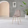 thumbnail image 4 of 2x Corona Gold Leg Cappuccino Beige Faux Leather Dining Chair, 4 of 6