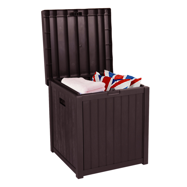 Outdoor Deck Box for Cushions, 51 Gallon Plastic Small Deck Box