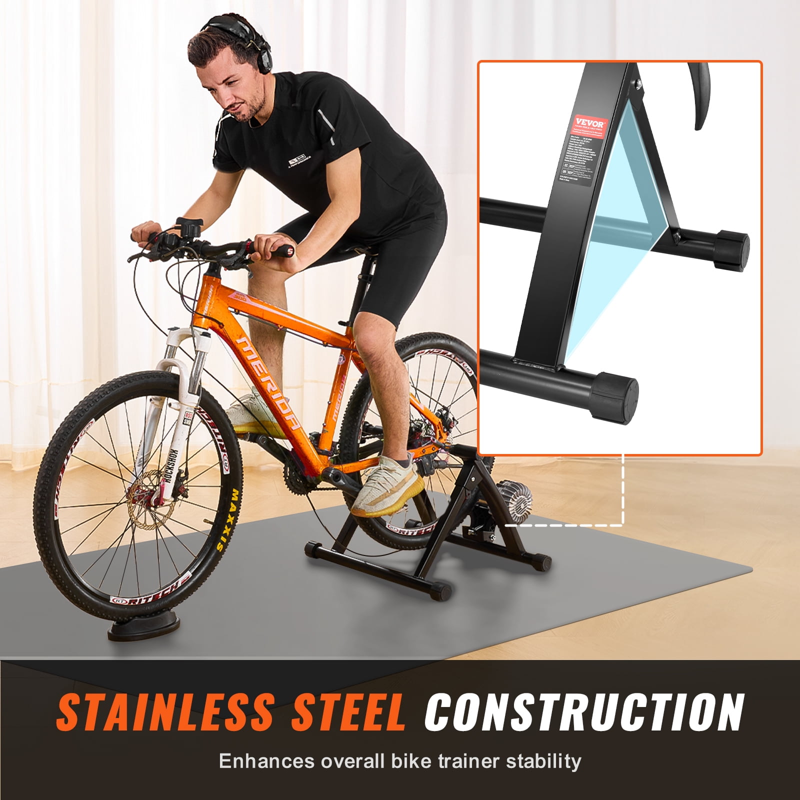 SKYSHALO Fluid Bike Trainer Stand Indoor Bike Trainer, Black