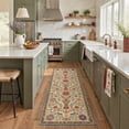 thumbnail image 3 of GENIMO 8'x10' Floral Botanical Area Rug for Living Room, Large Machine Washable Non Slip Low Pile Rug for Bedroom Dining Room, Warm Beige, 3 of 7