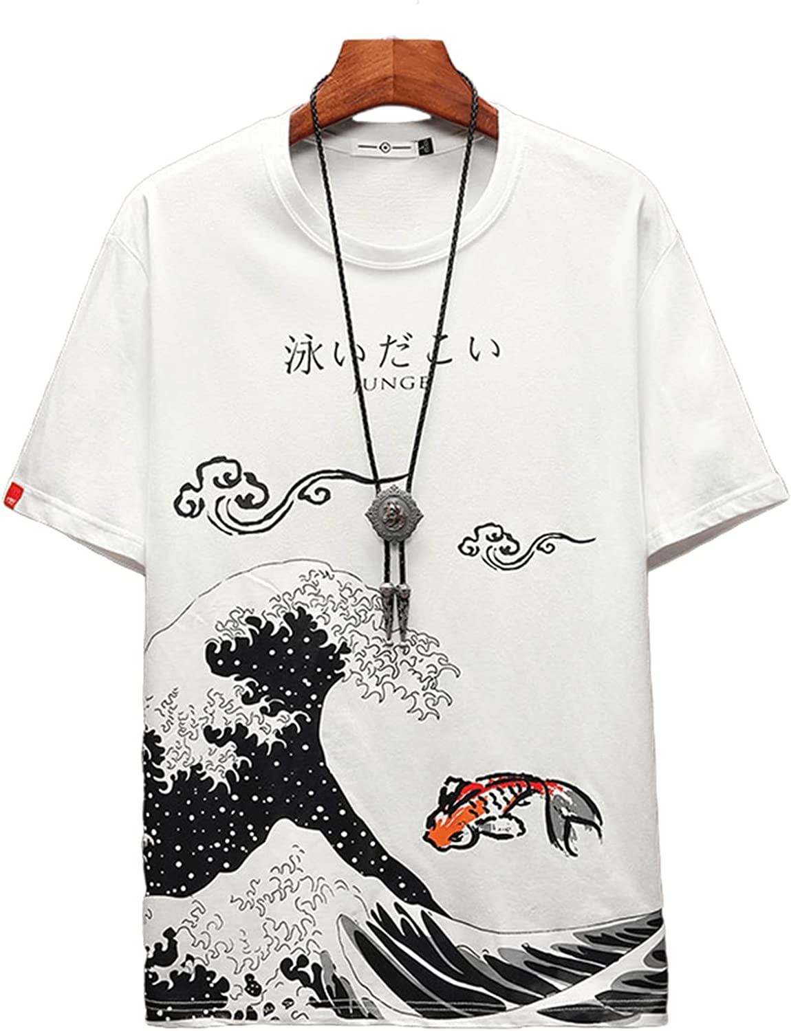 CoCopeaunt Men Landscape Vintage Japanese T-Shirt, The Great Wave Off Kanagawa Wave Graphic Y2K Short Sleeve Shirt Top - Walmart.com