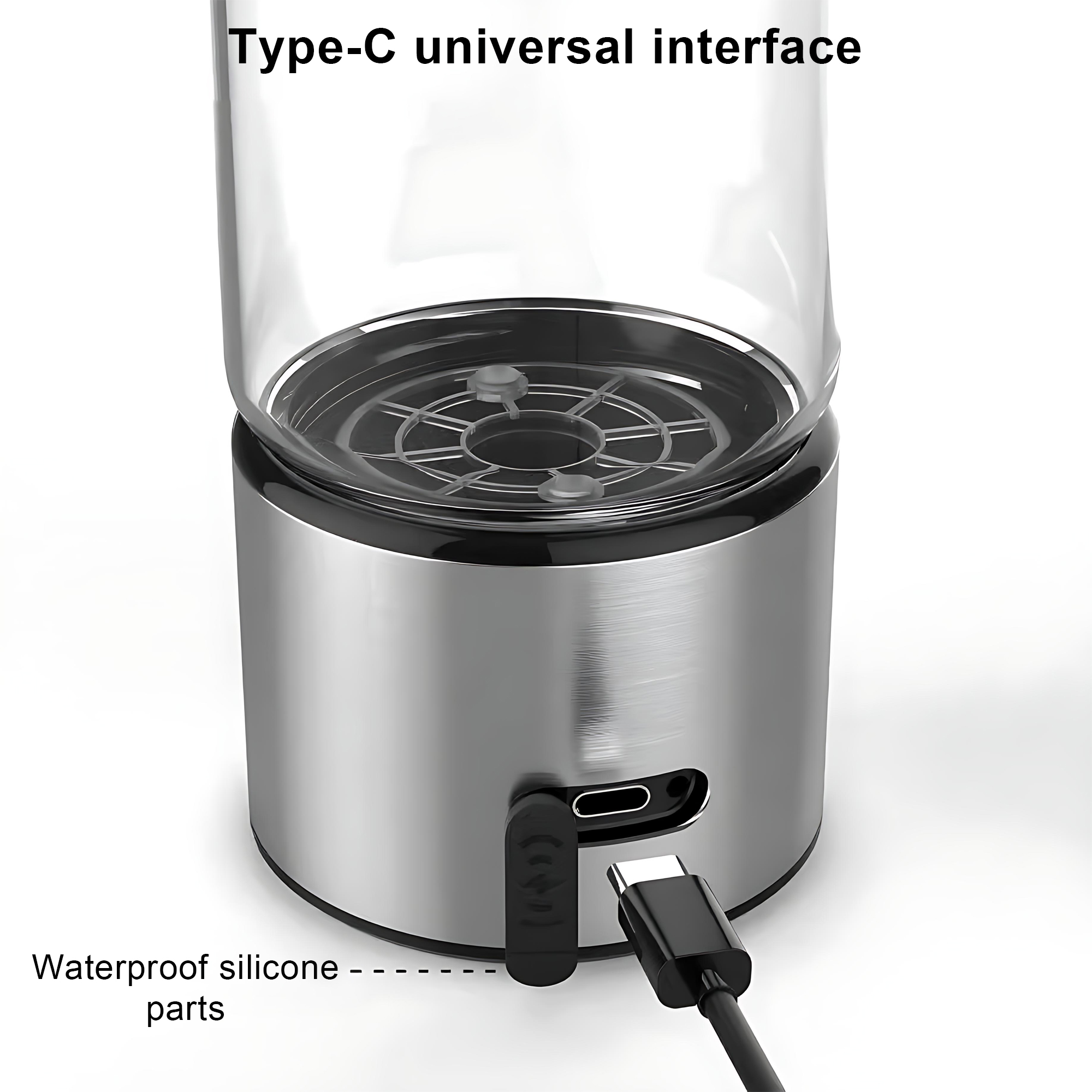 INSMART Hydrogen Water Bottle, 16 Oz Portable Rechargeable Hydrogen Water Generator, SPE & PEM Technology, 1500 PPB in 3 Minutes, Silver