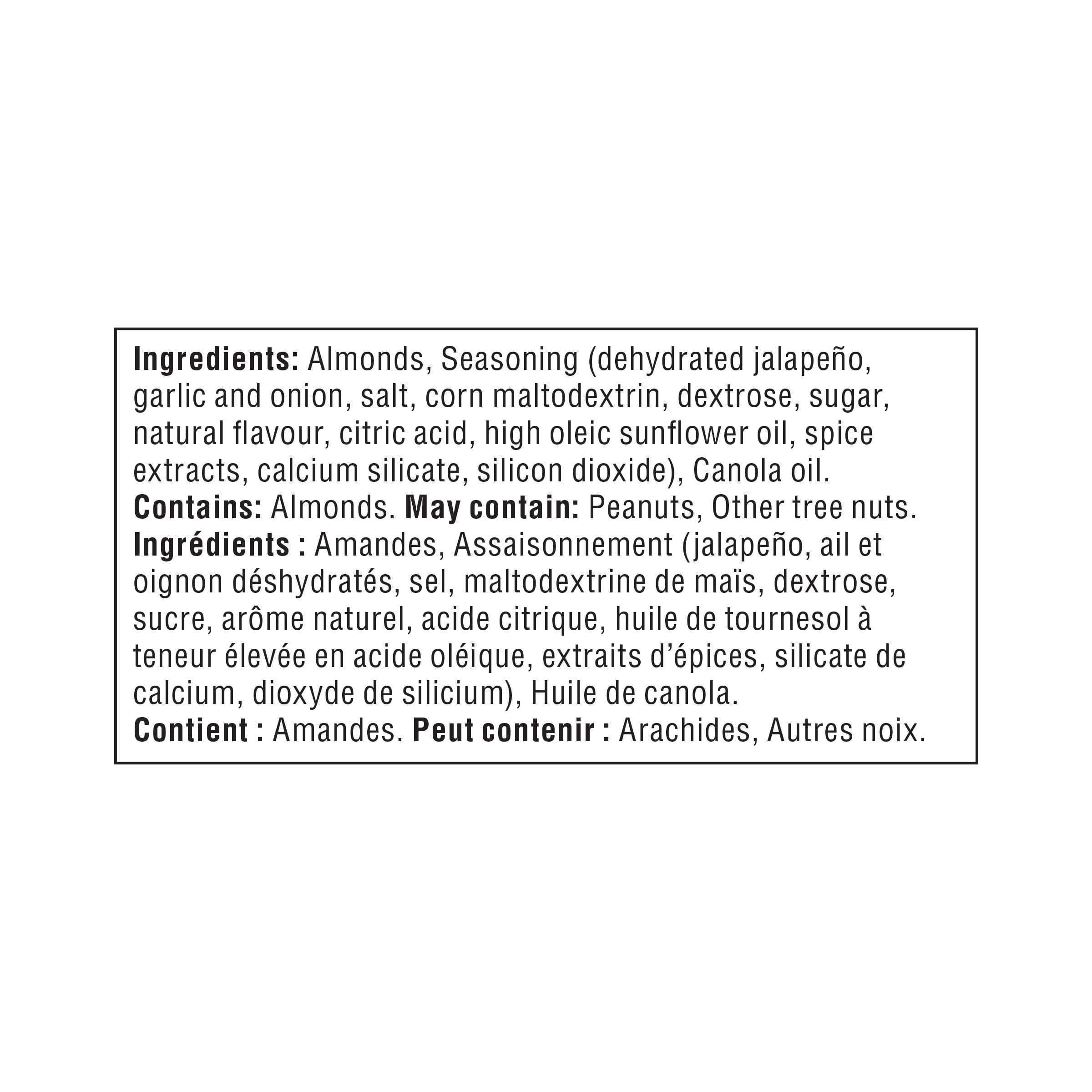 Amandes aromatisées Jalapeño piquant et épicé Great Value 200 g