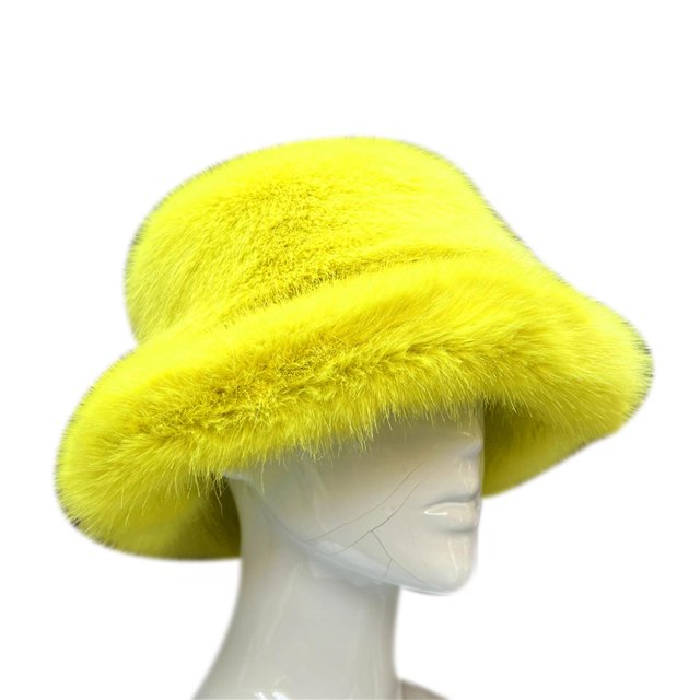 Sombrero de pescador peludo de invierno para mujer Gorra de pescador de piel sintética