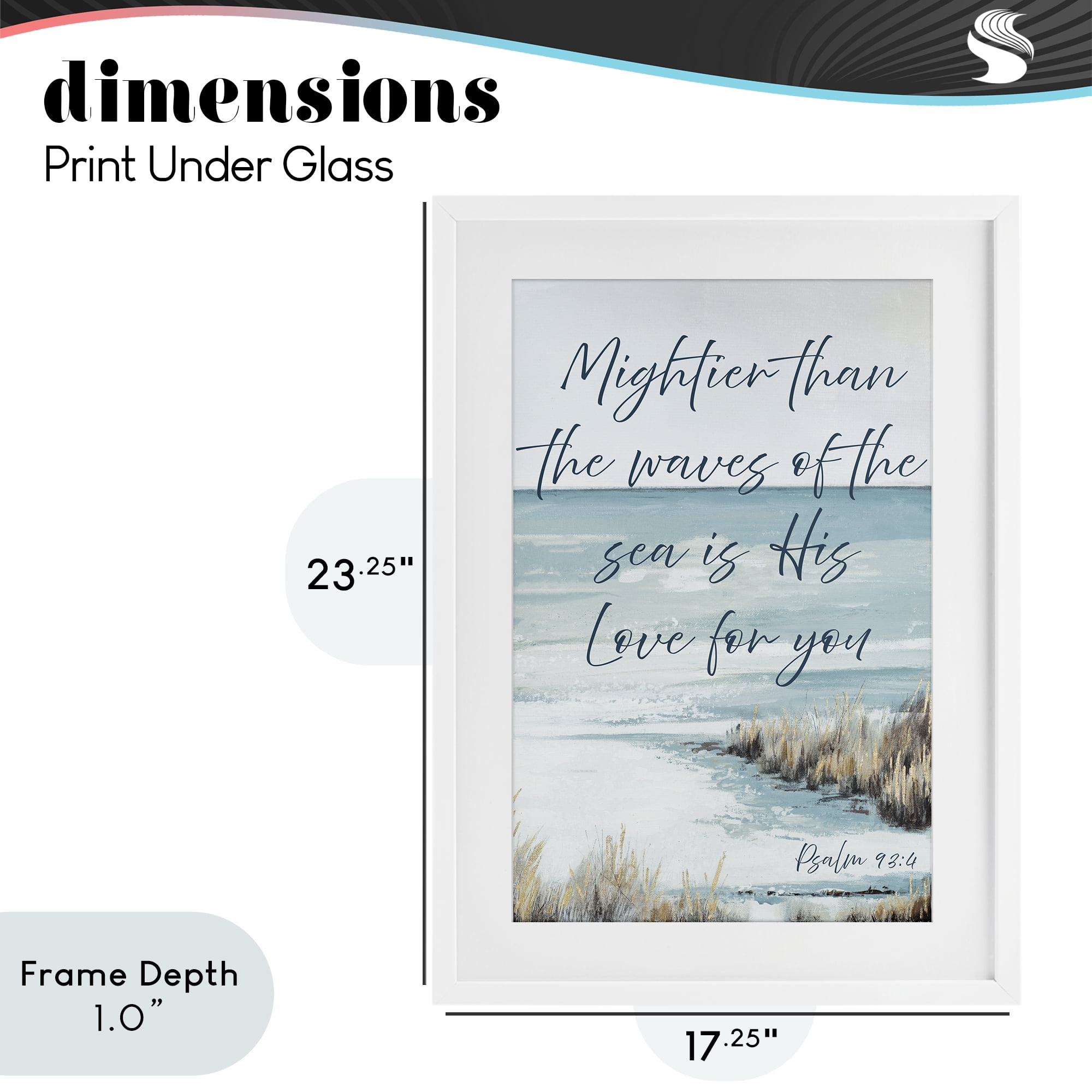 Stupell Industries Mightier Than The Waves White Framed Print Under Glass, design by Patricia Pinto