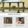 thumbnail image 5 of Outsunny 10' X 12' Universal Gazebo Sidewall Set with Panels,Hooks and C-Rings Included for Pergolas and Cabanas,Dark Brown,Brown Polyester Garden Outdoor Canopies Gazebos Umbrellas Shades, 5 of 9