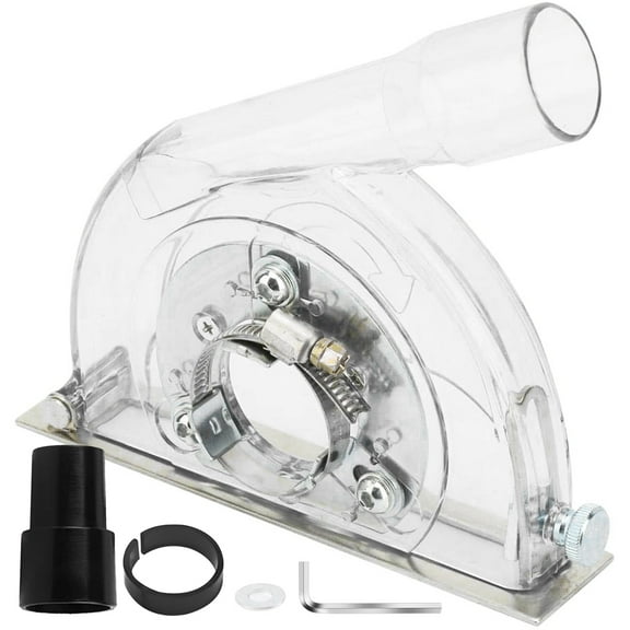 verlacod Dust Extractor Cutting Guard 4" 5"  Professional Angle Grinder Guard with Attachments Transparent Durable Grinding Cover Cutting Dust Shroud for 3"/4"/5" Saw Blades