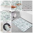thumbnail image 6 of Spring Flower Bath Mat 3 Piece Bathroom Rug Set, Vintage Farmhouse Turquoise Boho Leaf Non Slip Bath Rug Contour Mat and Toilet Lid Cover, Absorbent Shower Mats Soft Bath Rugs and Mats Sets, 6 of 8