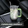thumbnail image 7 of Green Leaves 40 Oz Tumbler with Handle Lid and Straw, Stainless Steel Double Walled Vacuum Insulated Cup, Cute Anniversary Wedding Birthday Gifts Tumbler for Women Men Friends Outdoor Indoor, 7 of 7
