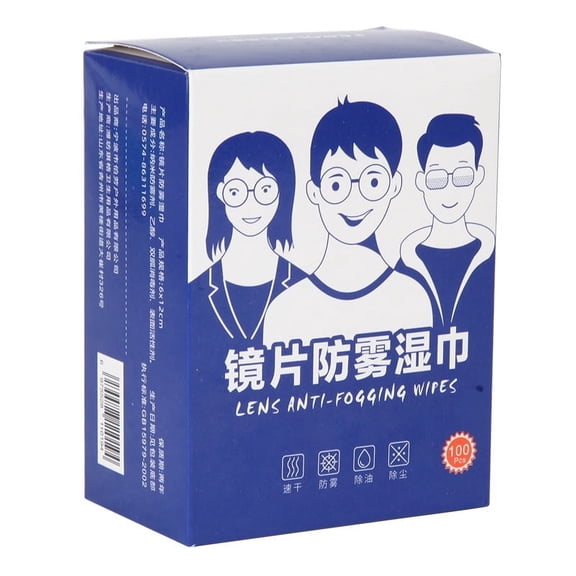 ACDANC 100pcs Portable Disposable Anti Fog Eyeglass Wipes Gentle Lens Hygienicing Tissue for Glasses Screens Optical Lenses Blue