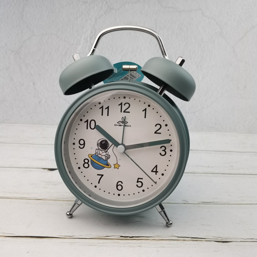 TIMPCV 4 inches Twin Bell Alarm Clock with Stereoscopic Dial, Backlight