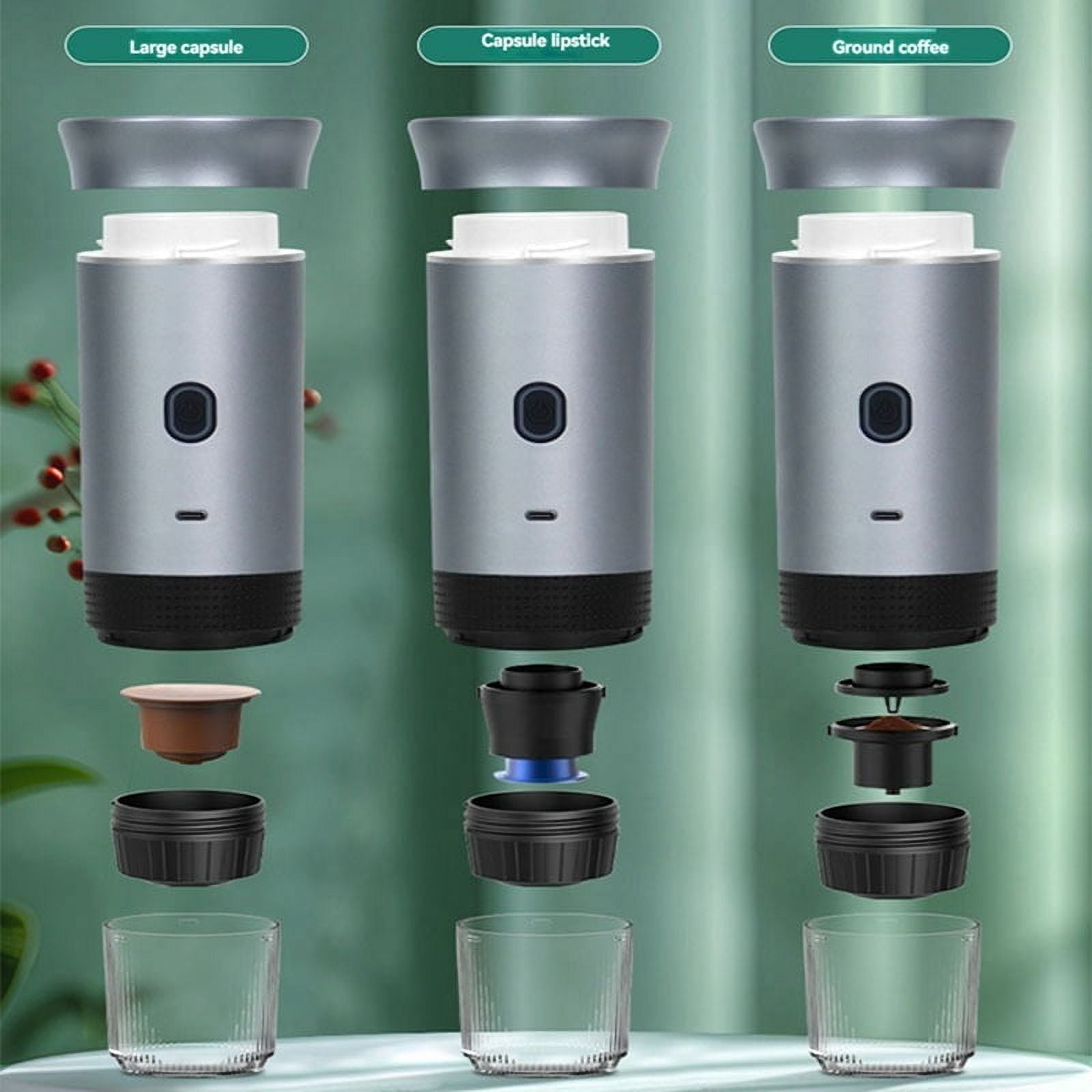 Portable Espressos Coffee Machine 12V Electric Small Travel Italian Expressos Maker for Camping RV Hiking Office