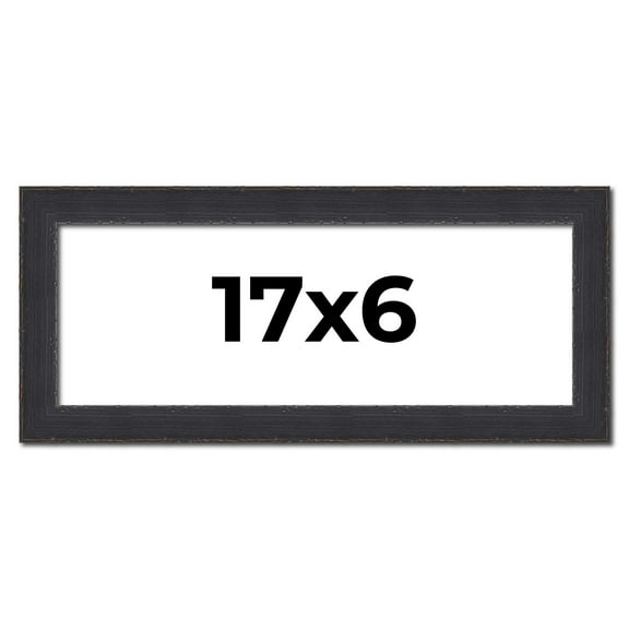 17x6 Frame Black Real Wood Picture Frame Width 1.25 Inches | Interior Frame Depth 0.5 Inches |
