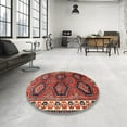 thumbnail image 4 of Ahgly Company Machine Washable Indoor Square Traditional Dark Almond Brown Area Rugs, 5' Square, 4 of 7