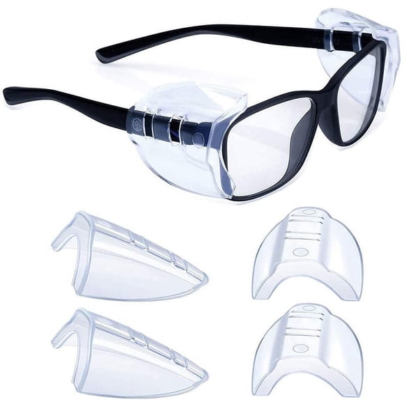 NETSENG 2 Paires de Lunettes de Sécurité Boucliers Latéraux - Bouclier Latéral Transparent - Bouclier Latéral Universel - pour Petites et Moyennes Lunettes