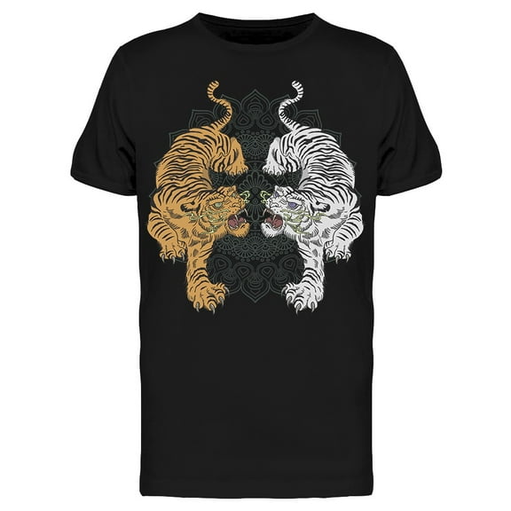 Two Tigers Tattoo T-Shirt Men -Image by Shutterstock, Male 3X-Large