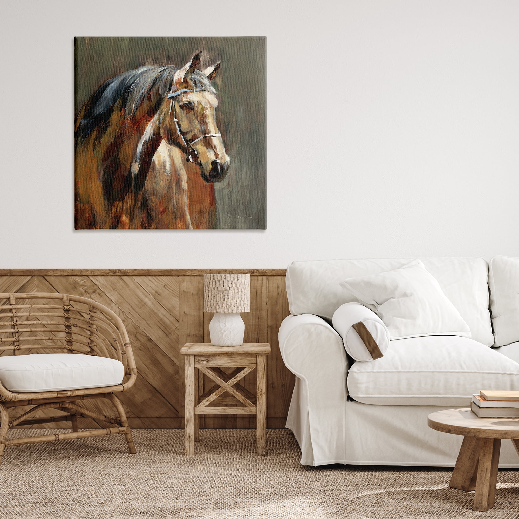 Stupell Industries Horse in Stable at Dusk Canvas Wall Art, design by Danhui Nai