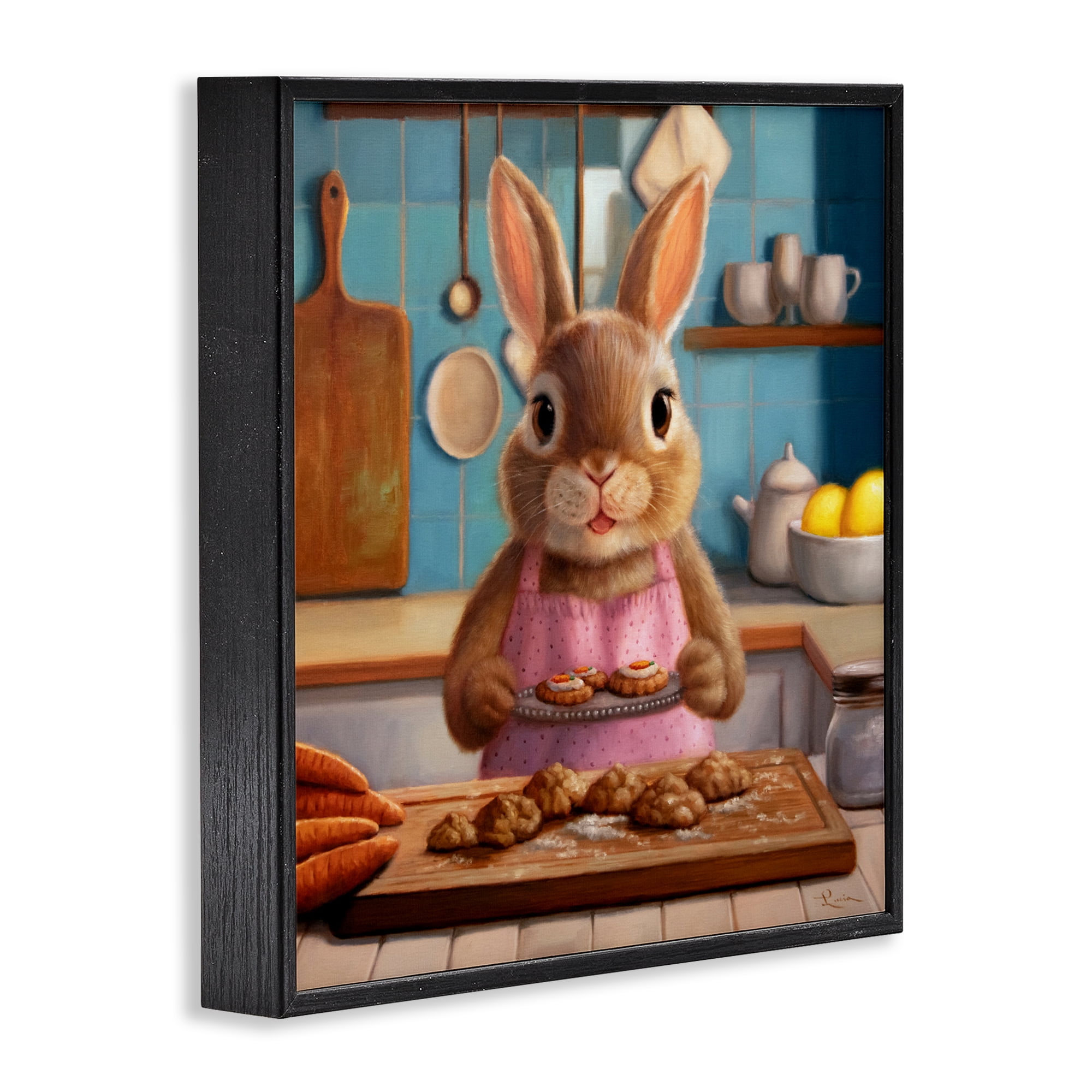 Stupell Industries Mrs. Bunny Bakewell Black Framed Giclee Art, design by Lucia Heffernan