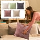 thumbnail image 1 of Funda de almohada plisada de terciopelo de color sólido | Terciopelo PV | Diseño acolchado | Cierre de cremallera oculta | 45cm x 45cm | Soporte lumbar de oficina | Funda de cojín de sofá | Cuidado, 1 of 7