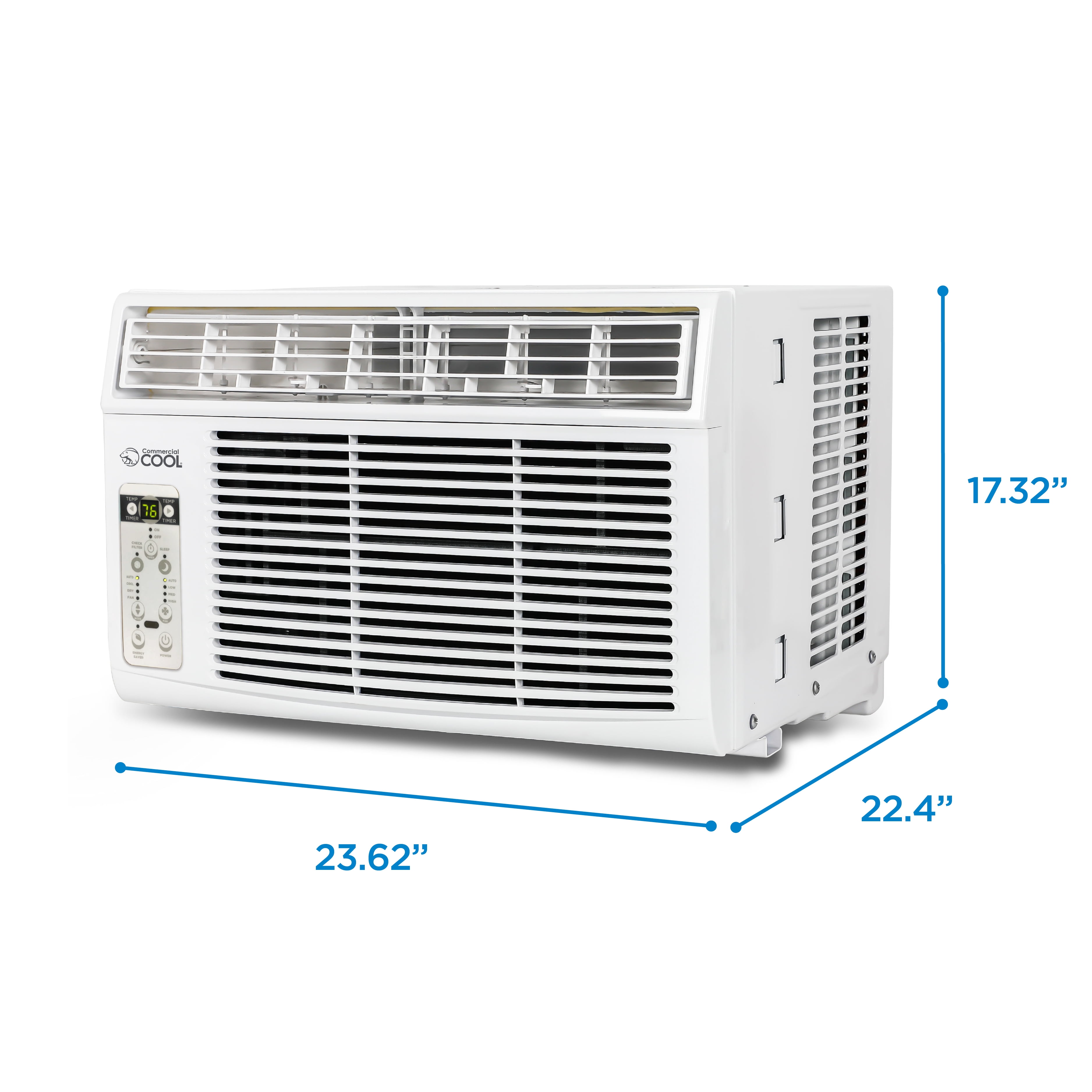 COMMERCIAL COOL 12K BTU Window AC Remote Adjustable Thermostat Digital Display Cools 550 Sq. Ft. Walmart