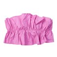 thumbnail image 1 of ITFABS Woman's Solid Color Camisole, Pleated Lace-up Backless Elastic Boob Tube Top, 1 of 7