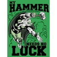 thumbnail image 2 of Junior's Marvel St. Patrick's Day Thor My Hammer Needs No Luck  Graphic Tee Kelly Green 2X Large, 2 of 3