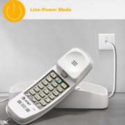 AT&T 210 Corded Trimline Phone with Speed Dial and Memory Buttons, White