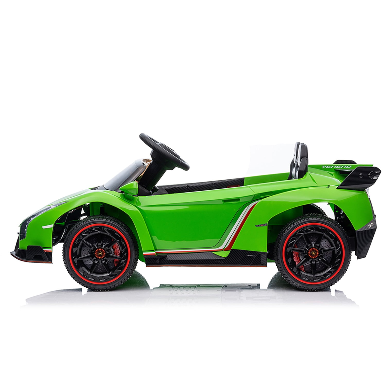 CIPACHO Licensed Lamborghini Poison Small Dual Drive 12V Powered Ride Ons Sports Car with 2.4G Remote Control, Green CIPACHO Licensed Lamborghini Poison Small Dual Drive 12V Powered Ride Ons Sports Car with 2.4G Remote Control, Green