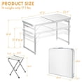 thumbnail image 6 of FrenzyBird 4-Person Foldable Picnic Table Chair Set with Umbrella Hole, Lightweight Aluminum Table Oxford Stools, Height Adjustable Outdoor Furniture for Camping, Backyard Dining & Party, 6 of 6
