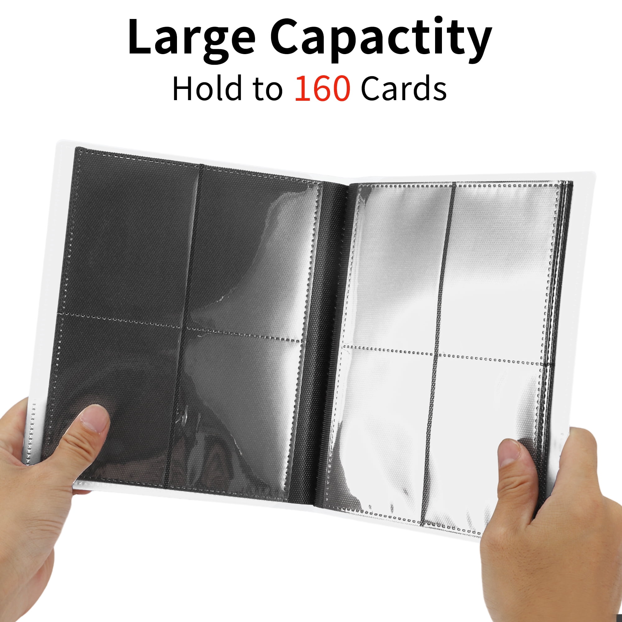 Unique Bargains Card Binder Trading Card Collector Album Holder White,160 pockets