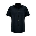 thumbnail image 5 of Vmvidoty Womens Short Sleeve Shirts V Neck Collared Button Down Shirt Tops with Pockets Dark Blue XL, 5 of 5