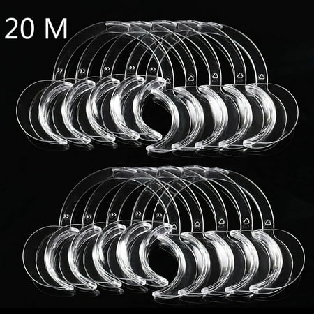 EZGO 20 Pcs Dental Cheek Retractor C-shape Mouth Opener Transparent Mouth Lip Opener