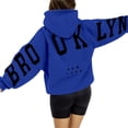 thumbnail image 2 of kamemir Hoodie Women Women Oversized Graphic Sweatshirt Long Sleeve Drop Shoulder Crewneck Vintage Pullover Sweater Jacket Top(Dark Blue,XXL), 2 of 4