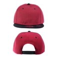 thumbnail image 4 of NYFASHION101 Plain Blank Flat Bill Adjustable Snapback Cap Hat - Burgundy/Black, 4 of 4