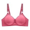 thumbnail image 3 of UJNDER Smooth Gathered Bra No or Steel Ring Three Buckle Side Collection Auxiliary Breast Underwear for Women Hot Pink 38, 3 of 3