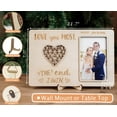 thumbnail image 2 of Personalized Engagement Picture Frame, Custom Couple Photo Frame, Engagement Gift for Couples, She Said Yes Wooden Adventure Frame, 2 of 5