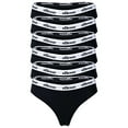 thumbnail image 1 of ellesse tangas señora, pack de 6 - HILLAR, ropa interior, algodón elástico, logo en cintura Negro M (Medium), 1 of 3