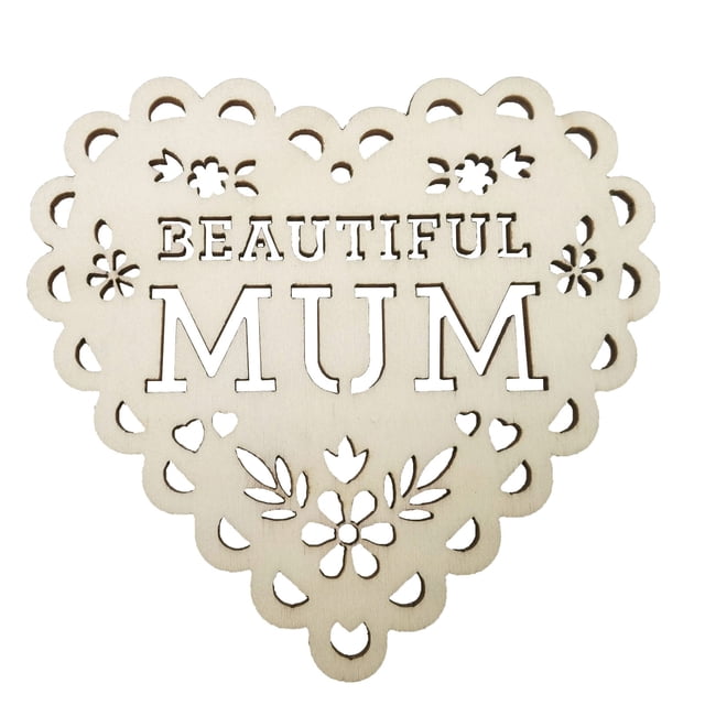 Xihbxyly Colgantes de Madera con Mensaje "Amor", Un Regalo Especial para Mamá, Impresión Por Sublimación de Alta Calidad, Decoración Versátil para Árbol, Ventana o Puerta, Perfectos para El Día de La