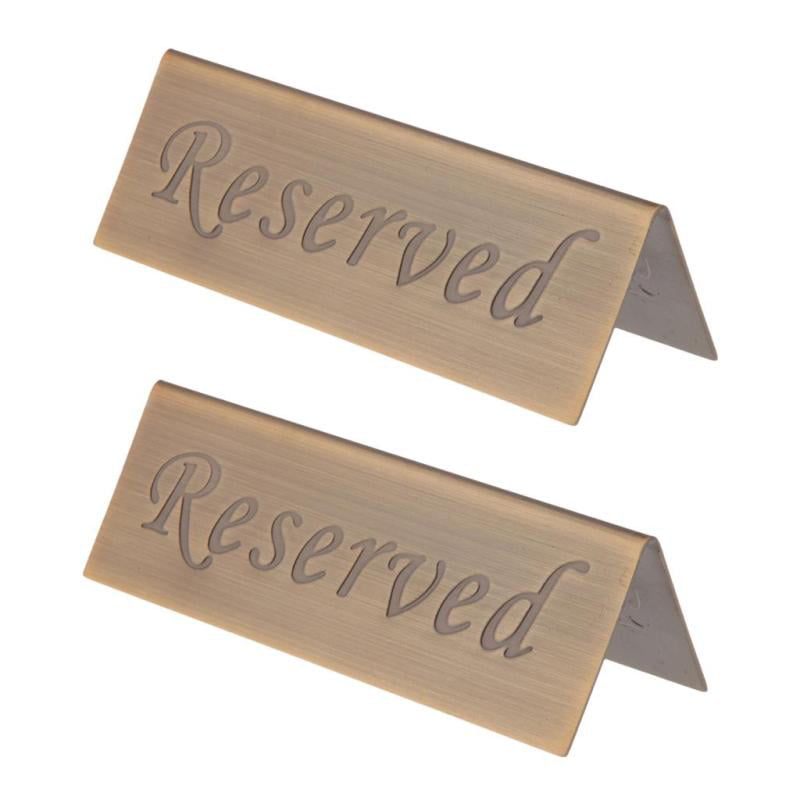 16pieces Reserved Table Sign Wedding Tabletop Decor Stainless Steel 12x4cm 