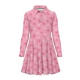 thumbnail image 4 of DISNIMO Paw Print Dress for Girls Long Sleeve Swing Dress Girls Midi Dresses Size 9-10 Collared Dress Teens Skater Dress for Children Fashion Dress Girls Twirling Dresses Youth Dress with Button, 4 of 7