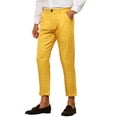 thumbnail image 4 of INSPIRE CHIC Plaid Dress Pants for Men's Slim Fit Ankle Length Cropped Trousers 34 Yellow, 4 of 5