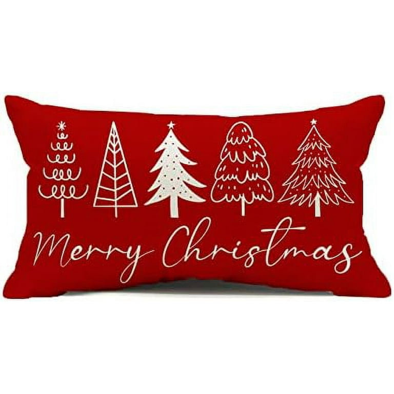 Christmas lumbar throw clearance pillows