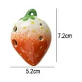 thumbnail image 2 of Ceramic Ocarina 6 Holes Ocarina Strawberry Shape Beginners Practice Wind Instrument - Red White, 2 of 6