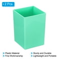 thumbnail image 3 of Unique Bargains Pencil Holder Plastic Pen Makeup Brush Holder Square Desktop Organizer Green, 3 of 6